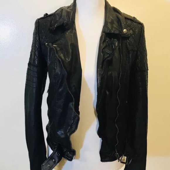 Muubaa Minsk Leather Quilted Biker Jacket 2 - Picture 8 of 13